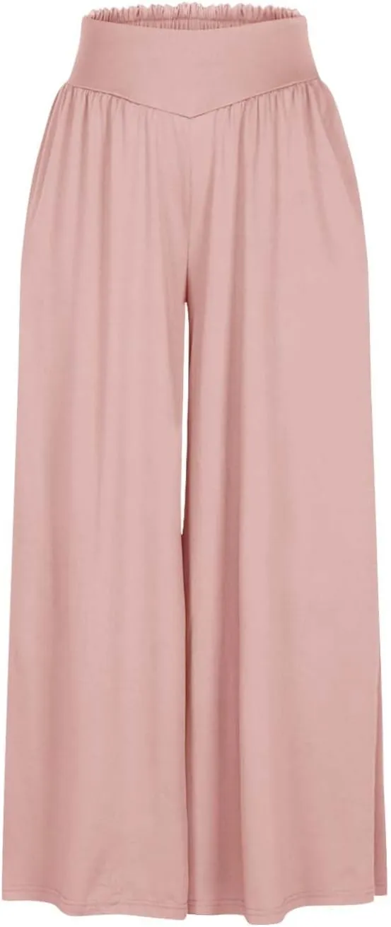 High Waisted Palazzo Pants for Women Trendy 2024 Causal Wide Leg Flowy Yoga Pant Trousers Beach Vacation Outfits