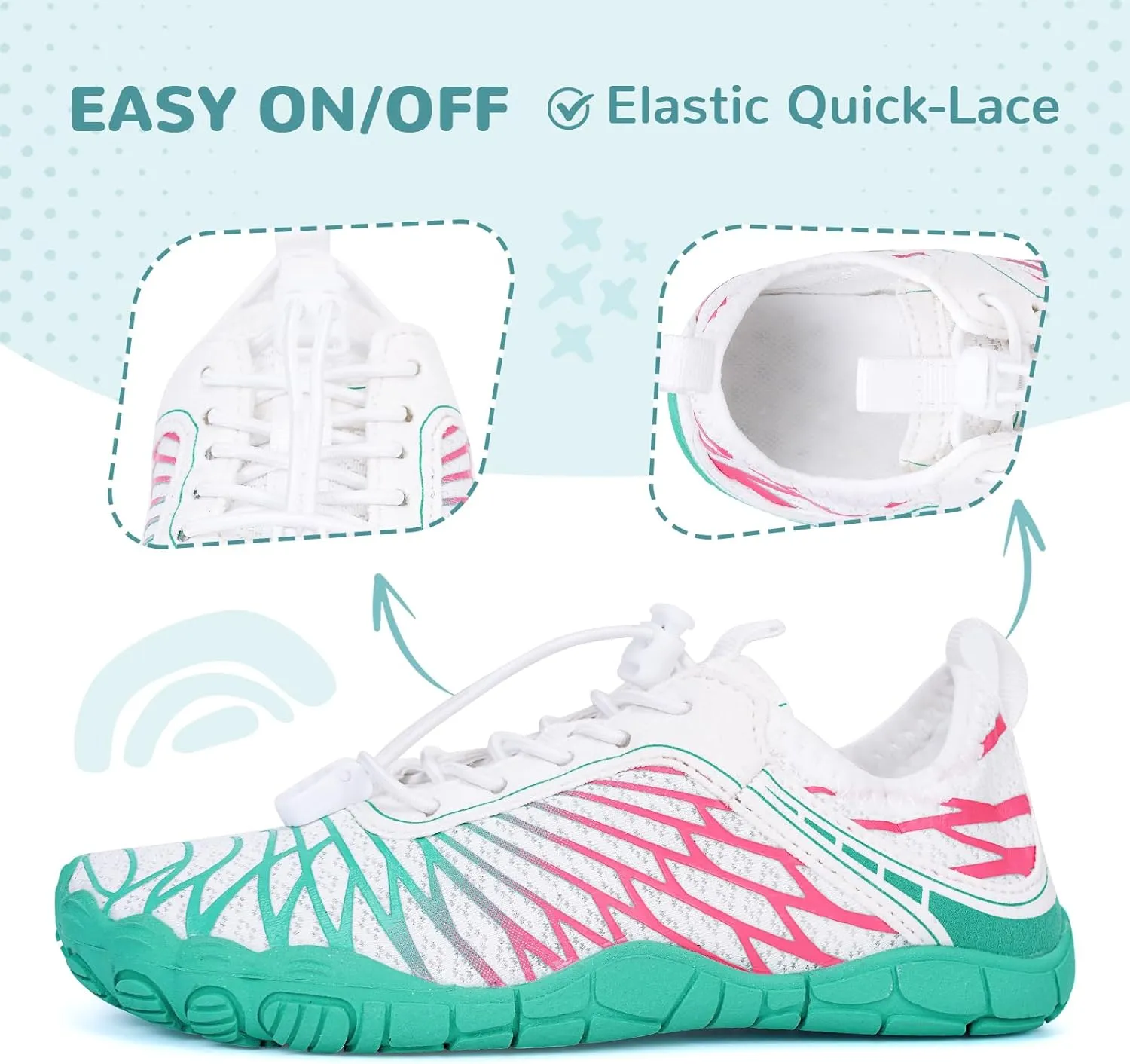 HiGropcore Water Shoes for Kids - Girls Boys Barefoot Shoes with Wide Toe Box - Quick Dry, Lightweight, Non Slip Kids Athletic Aqua Socks for Swim Beach Pool