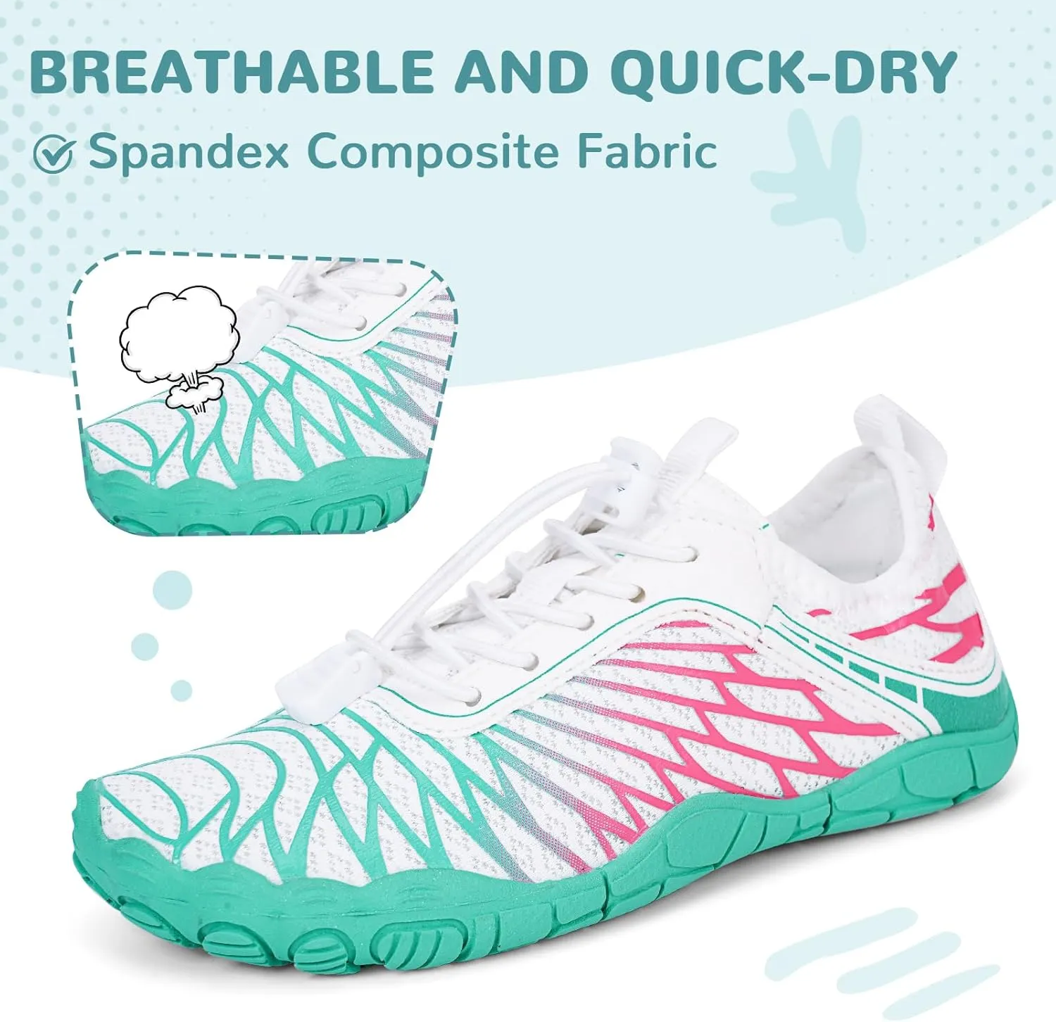 HiGropcore Water Shoes for Kids - Girls Boys Barefoot Shoes with Wide Toe Box - Quick Dry, Lightweight, Non Slip Kids Athletic Aqua Socks for Swim Beach Pool