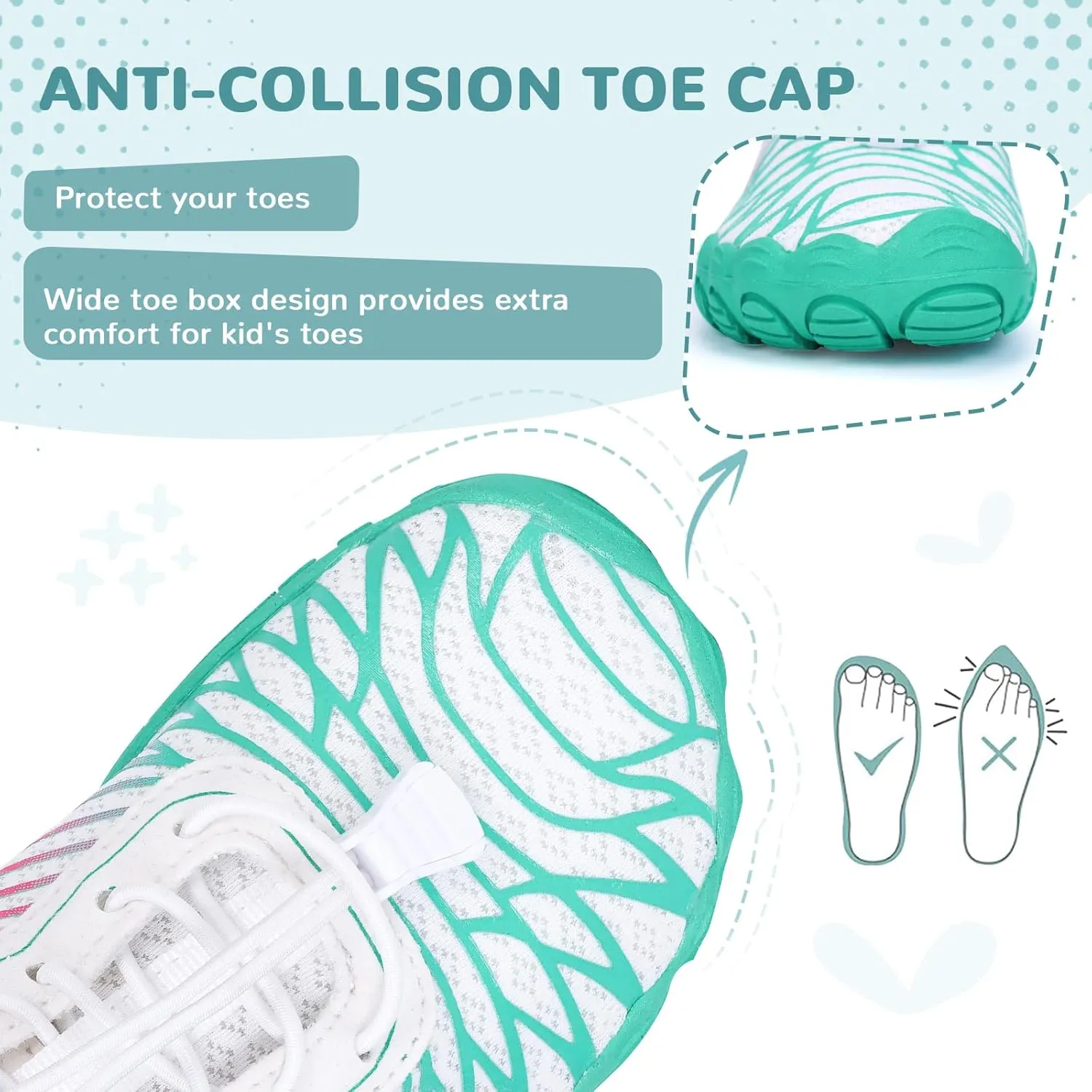HiGropcore Water Shoes for Kids - Girls Boys Barefoot Shoes with Wide Toe Box - Quick Dry, Lightweight, Non Slip Kids Athletic Aqua Socks for Swim Beach Pool