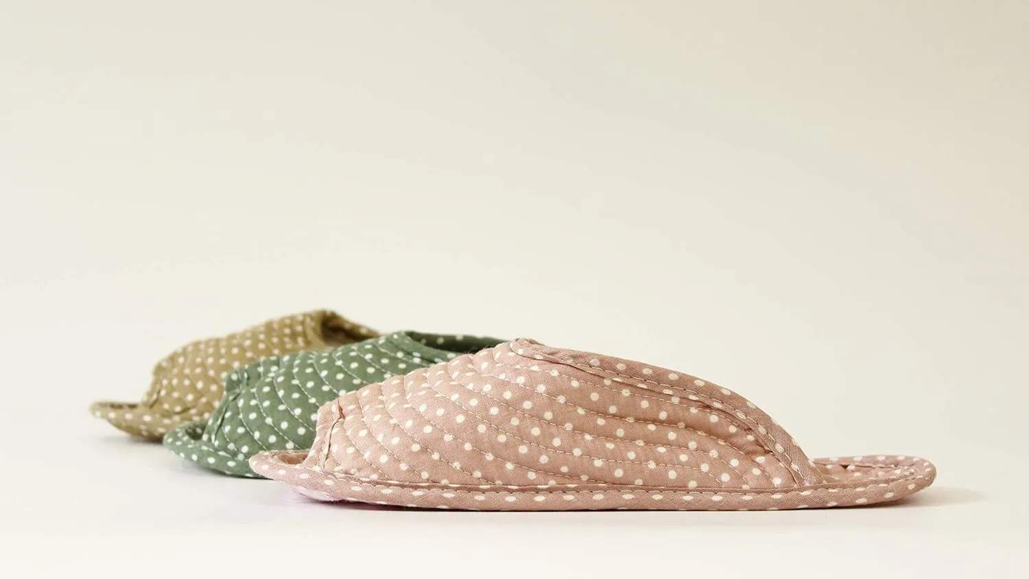 House Slippers for Women - Lightweight Cotton Quilted Home Slippers, Easy Machine Washable Like Socks, Foldable and Portable, Indoor Breathable Shoes for Your Feet Relaxing, Set of 3 Pairs (Medium
