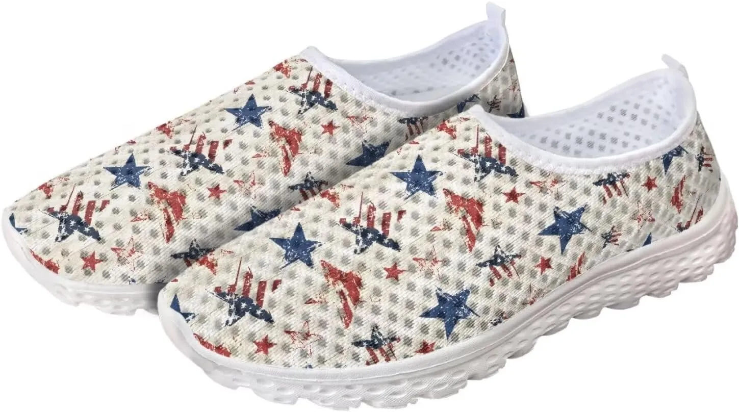 HUGS IDEA Women's Floral Mesh Slip on Shoes
