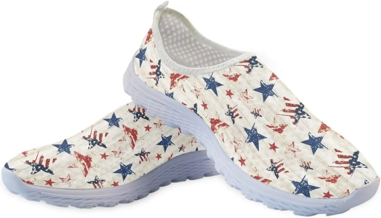 HUGS IDEA Women's Floral Mesh Slip on Shoes