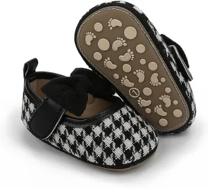 Infant Baby Girls Soft Sole Bowknot Princess Wedding Dress Mary Jane Flats Prewalker Newborn Light Baby Sneaker Shoes