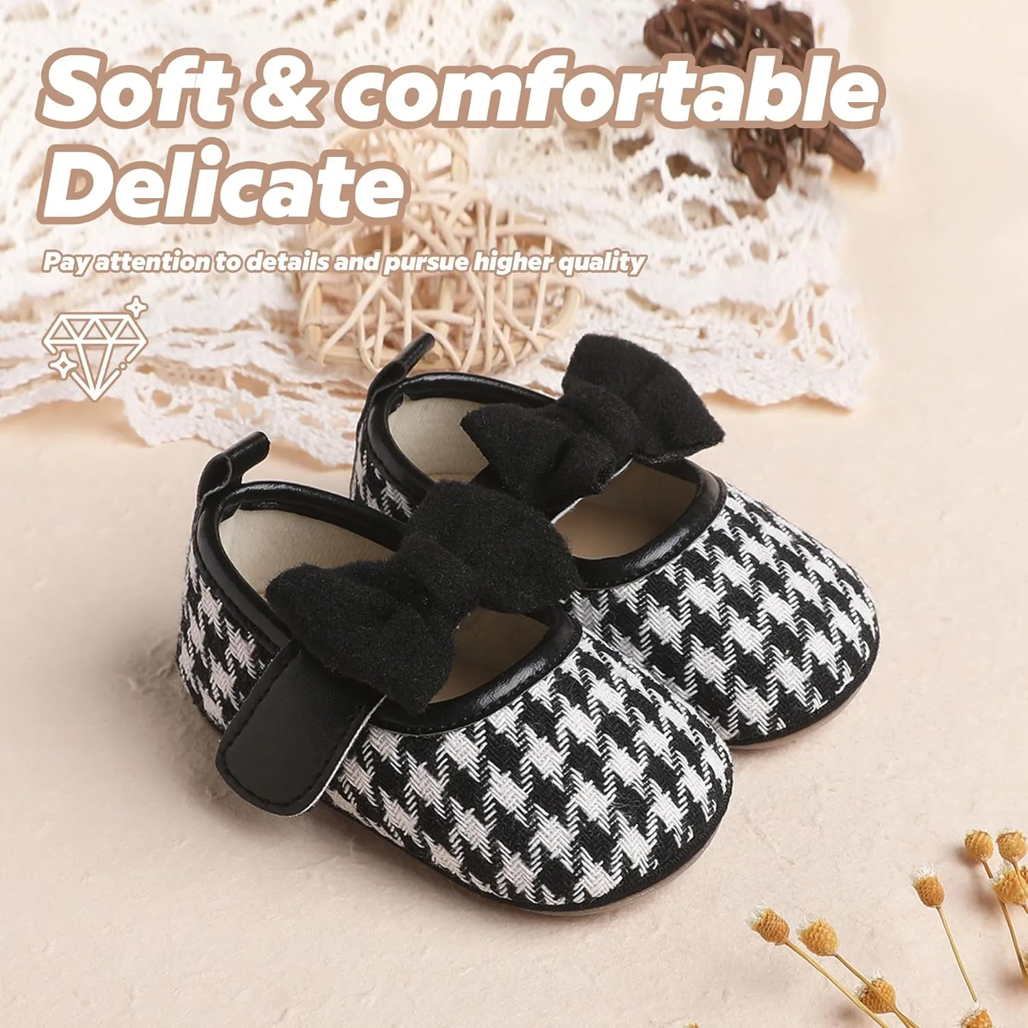 Infant Baby Girls Soft Sole Bowknot Princess Wedding Dress Mary Jane Flats Prewalker Newborn Light Baby Sneaker Shoes