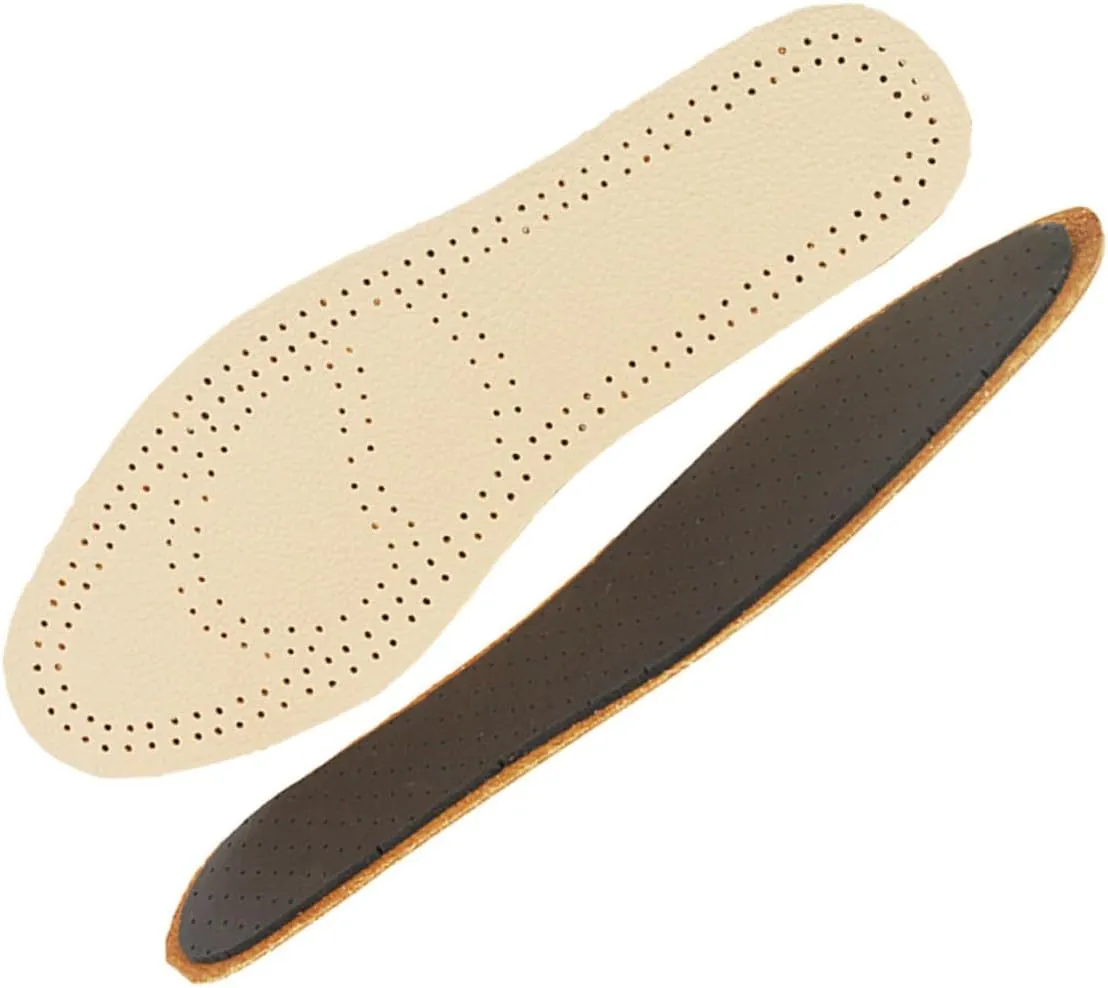 Insoles Breathable Leather Insoles for Sports Shoes Cowhide Heel Pads Size 37-38