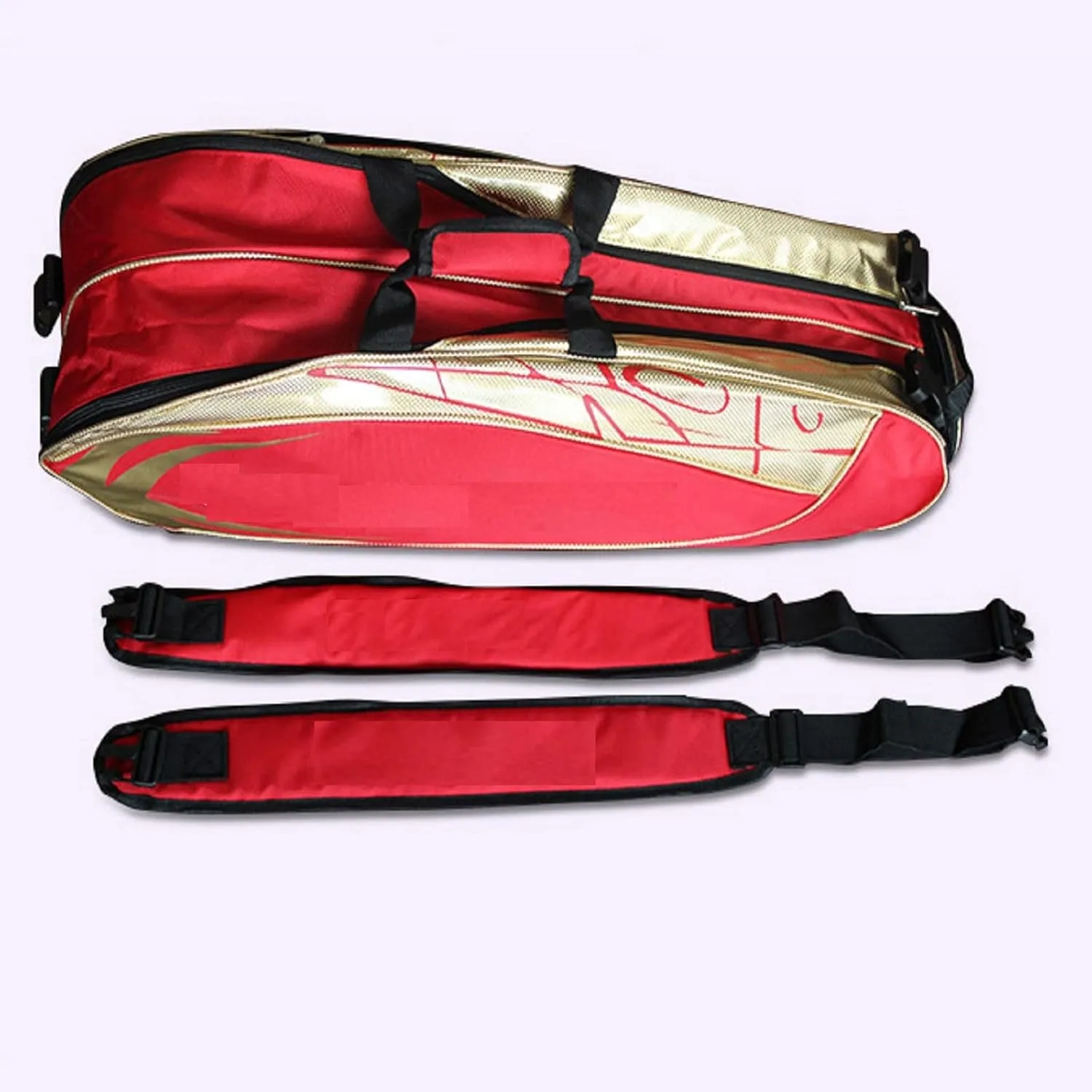 IPENNY Tennis 6 Racquet Bag Badminton Dustproof Gym Carrying Duffel Backpack Shoulders Bag Handbag Equipment Tote Bag with Shoes Compartment and Detachable Strap