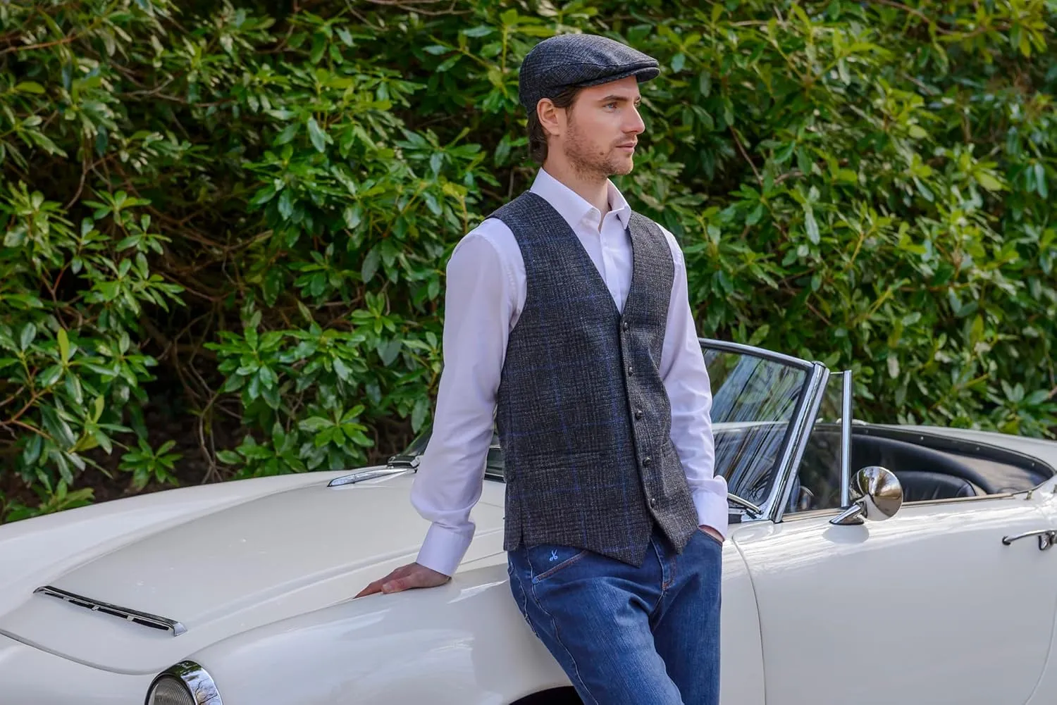 Irish Trinity Donegal Tweed Flat Cap, 100% Wool, Quilted Interior, Made in Ireland