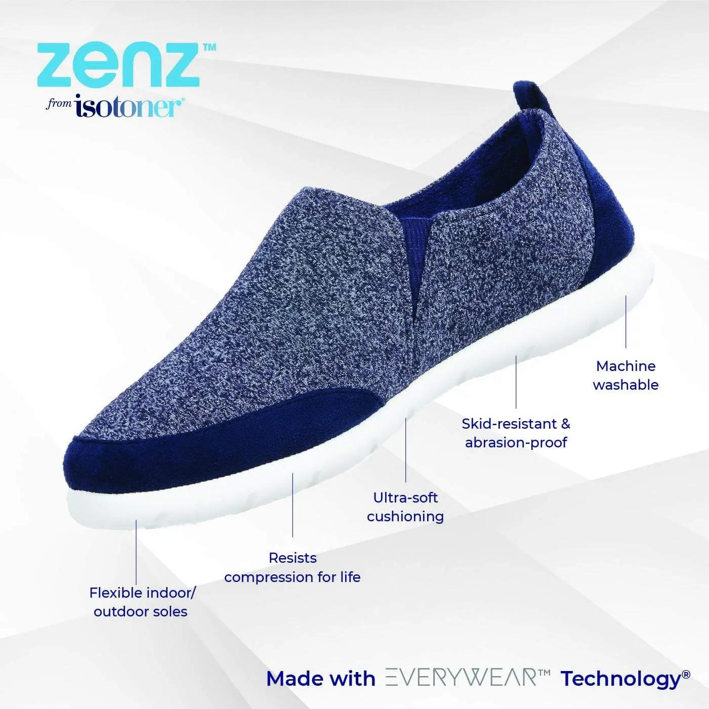 isotoner Men's Zenz Active Slip-On: Ultra-Soft Casual Shoes with Flexible Support & Breathable Mesh