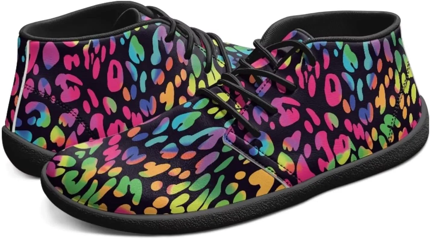 Jeiento Fish Scale Print Mens Barefoot Walking Shoes with Rubber Sole Zero Drop Sole