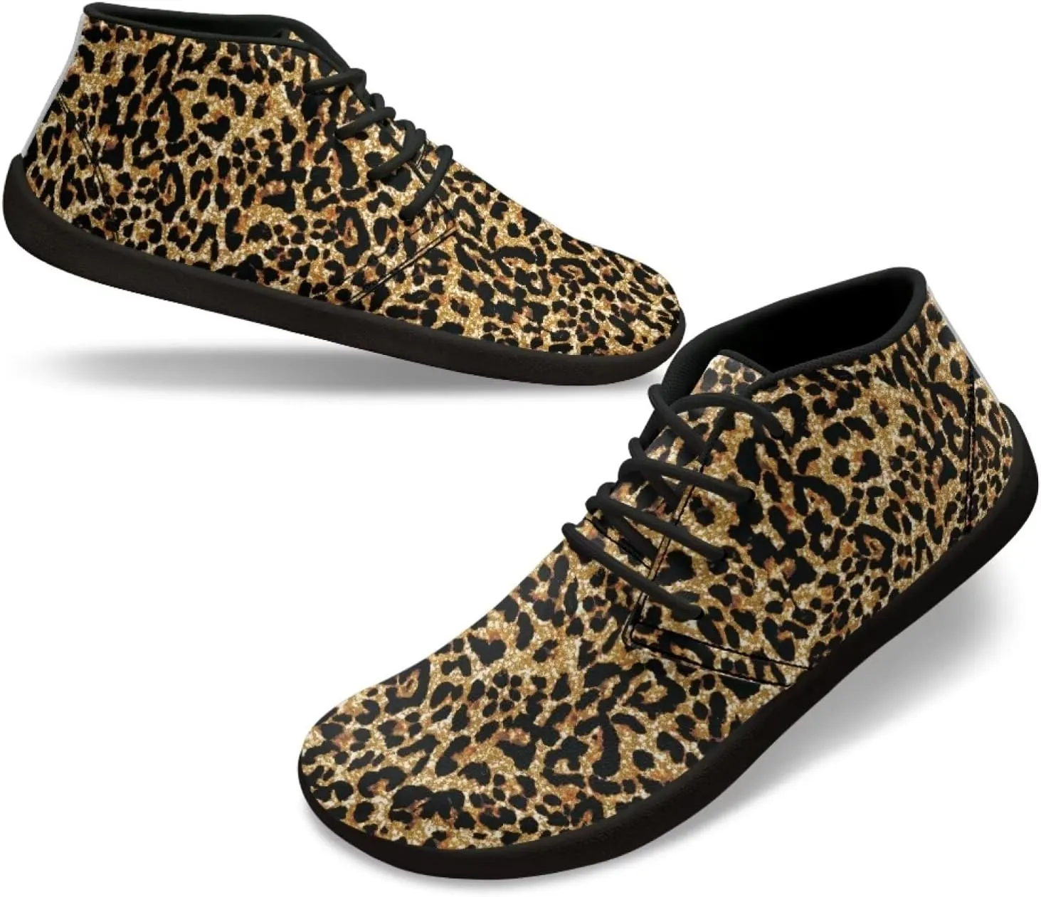 Jeiento Fish Scale Print Mens Barefoot Walking Shoes with Rubber Sole Zero Drop Sole