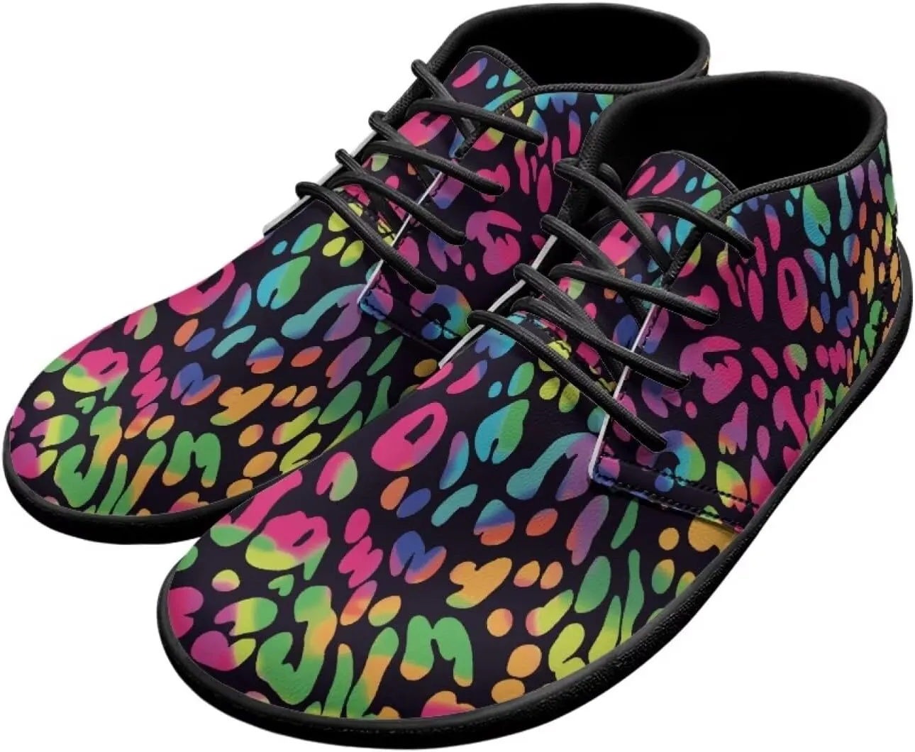 Jeiento Fish Scale Print Mens Barefoot Walking Shoes with Rubber Sole Zero Drop Sole