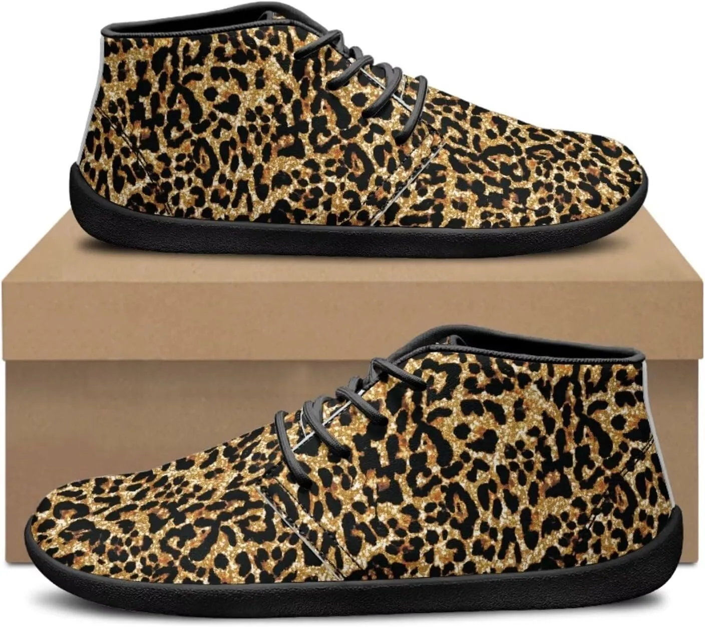 Jeiento Fish Scale Print Mens Barefoot Walking Shoes with Rubber Sole Zero Drop Sole