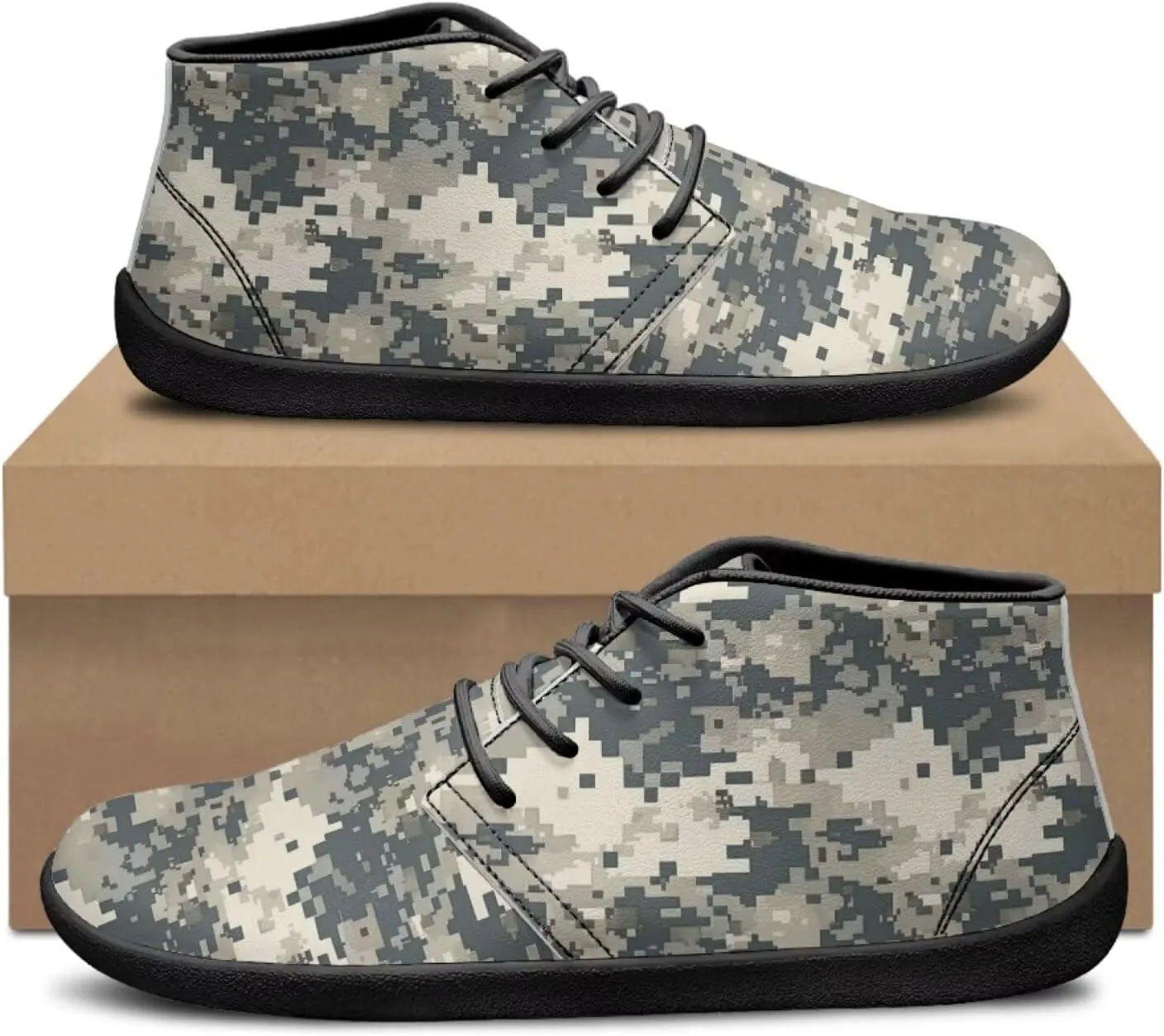 Jeiento Men Barefoot Shoes Camouflage - Wide Toe Box Camo Zero Drop Sole Walking Shoes