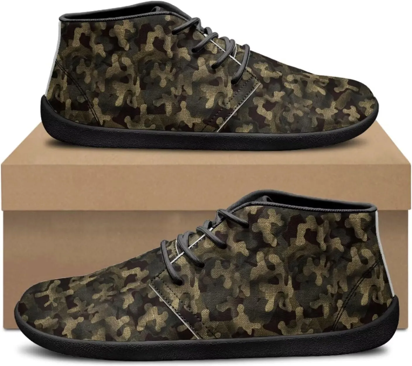 Jeiento Men Barefoot Shoes Camouflage - Wide Toe Box Camo Zero Drop Sole Walking Shoes
