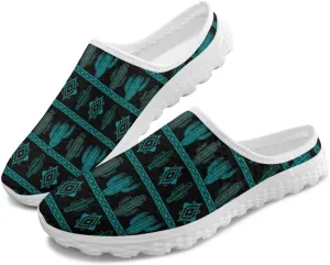 Jeiento Women Mesh Walking Mules Shoes Garden Clogs Breathable Slippers Flat Open Back Slip-on Loafers Casual Travel Sneaker