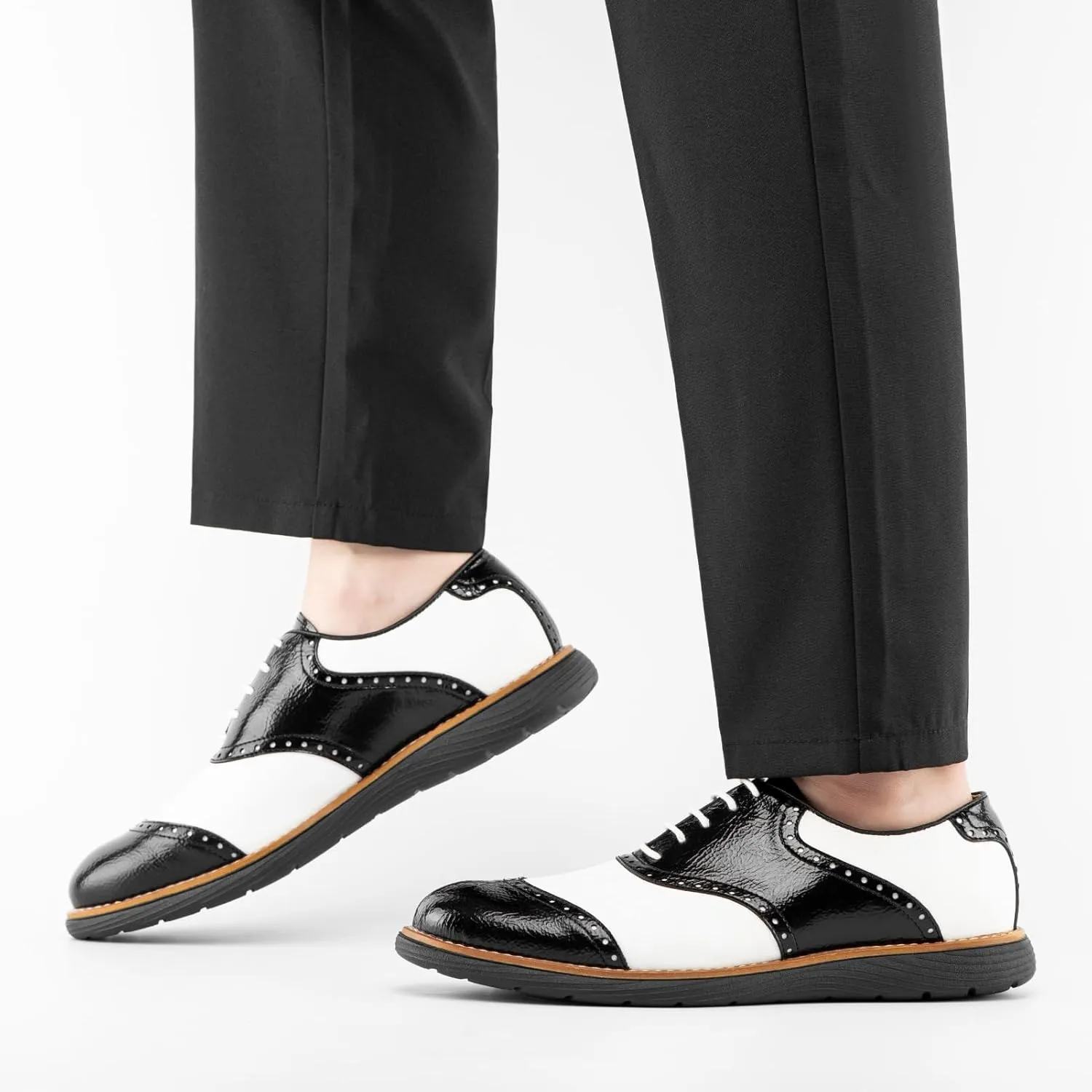 JITAI Men's Oxford Shoes,Dress Shoes Lace-up Wingtip Brogue Shoe Mens Lightweight Fashion Shoes.