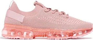 JITUUE Women's Fashion Sneakers Flying Woven Breathable Air Cushion Flat Sole Shoes Lace-up Decorative Elastic Slip-on