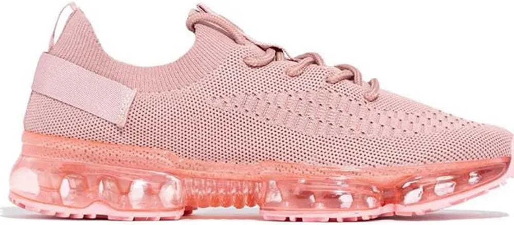 JITUUE Women's Fashion Sneakers Flying Woven Breathable Air Cushion Flat Sole Shoes Lace-up Decorative Elastic Slip-on