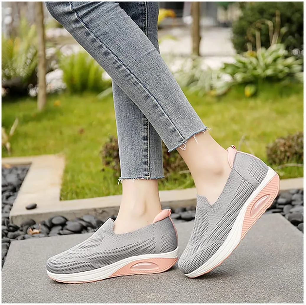 JITUUE Women's Walking Shoes Sock Sneakers Lightweight Comfortable Mesh Slip on Breathable Easy Shoes Platform Loafers