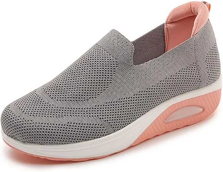 JITUUE Women's Walking Shoes Sock Sneakers Lightweight Comfortable Mesh Slip on Breathable Easy Shoes Platform Loafers