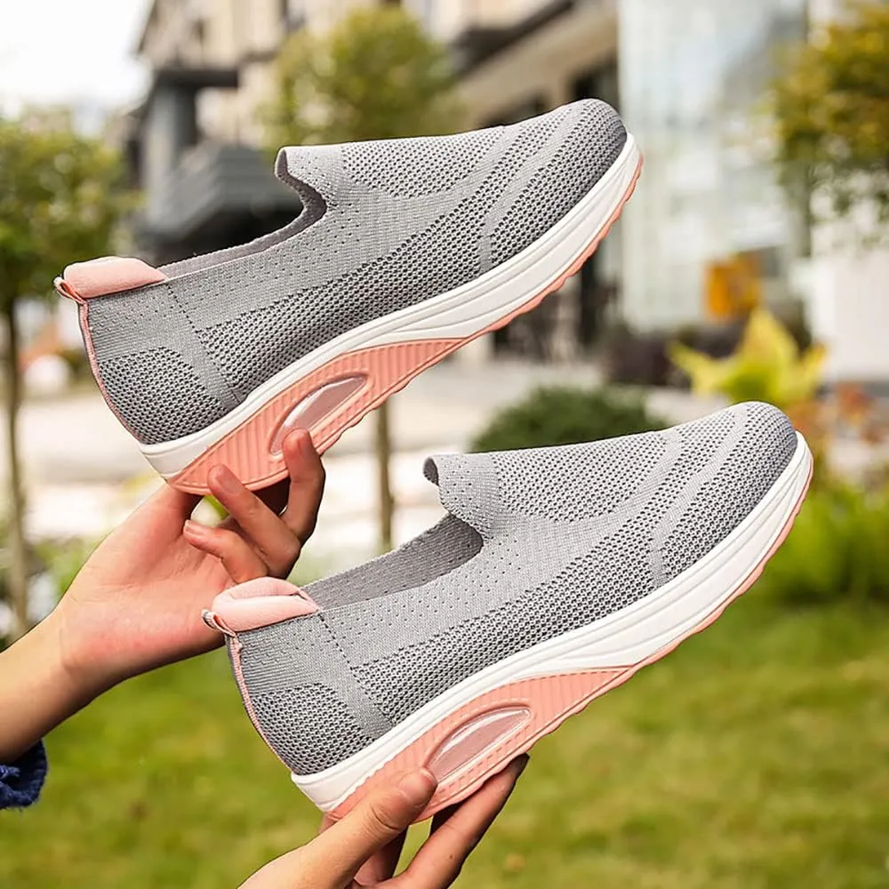 JITUUE Women's Walking Shoes Sock Sneakers Lightweight Comfortable Mesh Slip on Breathable Easy Shoes Platform Loafers