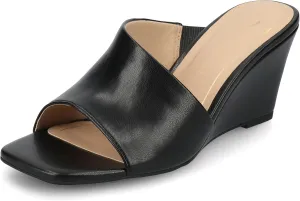 Journee Womens cushioned footbeds Clementine wedge heel sandal D'orsay open toe slip-on faux leather
