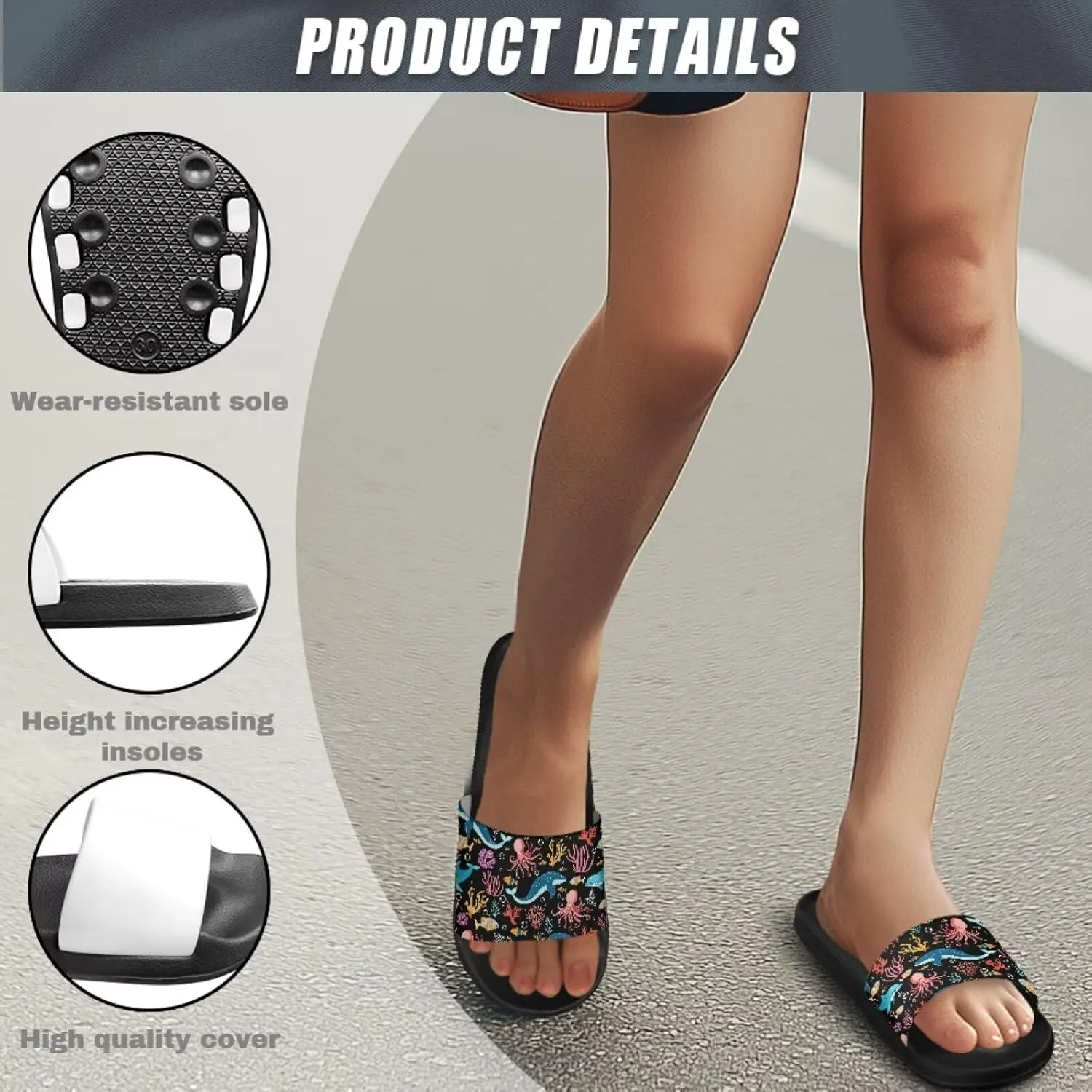 JoyLamoria Women Animal Design Slides House Sandals for Cloud Slippers Thick Sole Cushioned Non-Slip Bathroom Pool Beach Summer