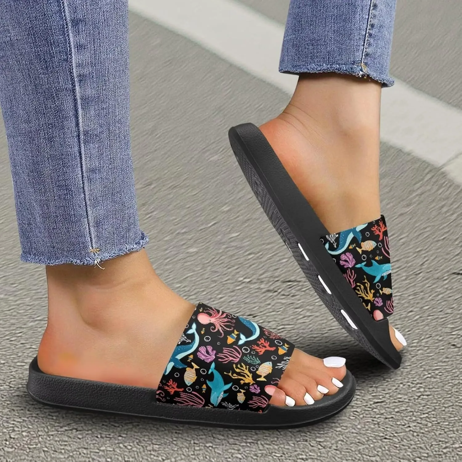 JoyLamoria Women Animal Design Slides House Sandals for Cloud Slippers Thick Sole Cushioned Non-Slip Bathroom Pool Beach Summer