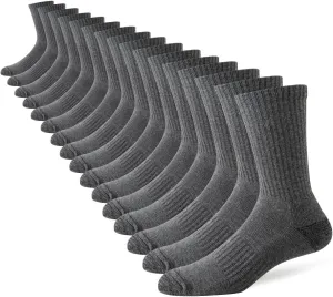 JOYNÉE 8 Pairs Mens Crew Cushion Socks Work Athletic Running Socks Casual Breathable Socks for Men,Sock Size:10-13