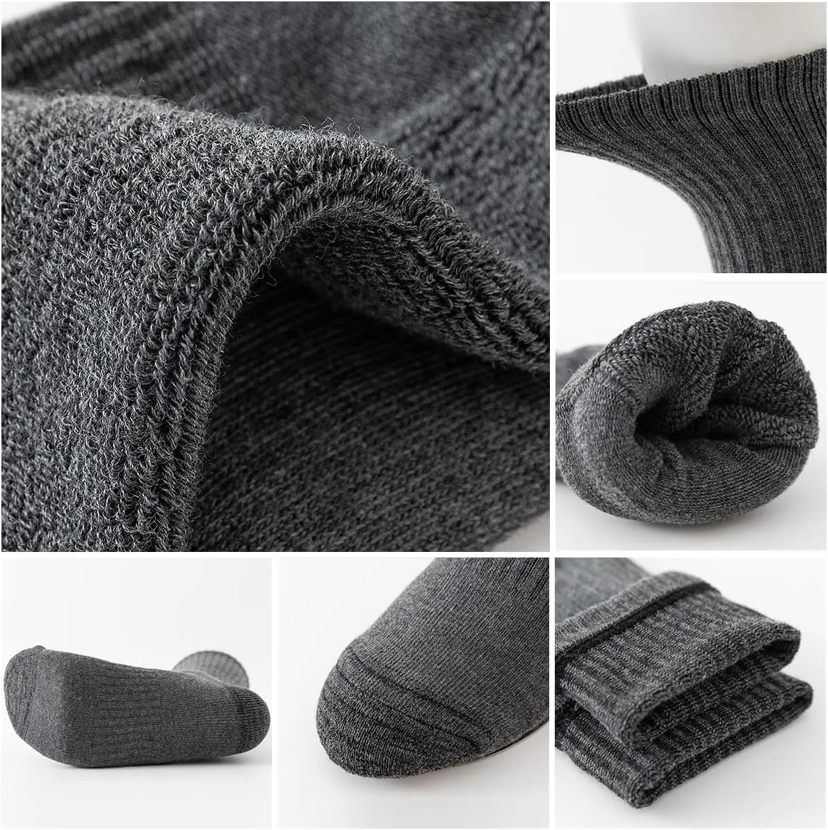 JOYNÉE 8 Pairs Mens Crew Cushion Socks Work Athletic Running Socks Casual Breathable Socks for Men,Sock Size:10-13