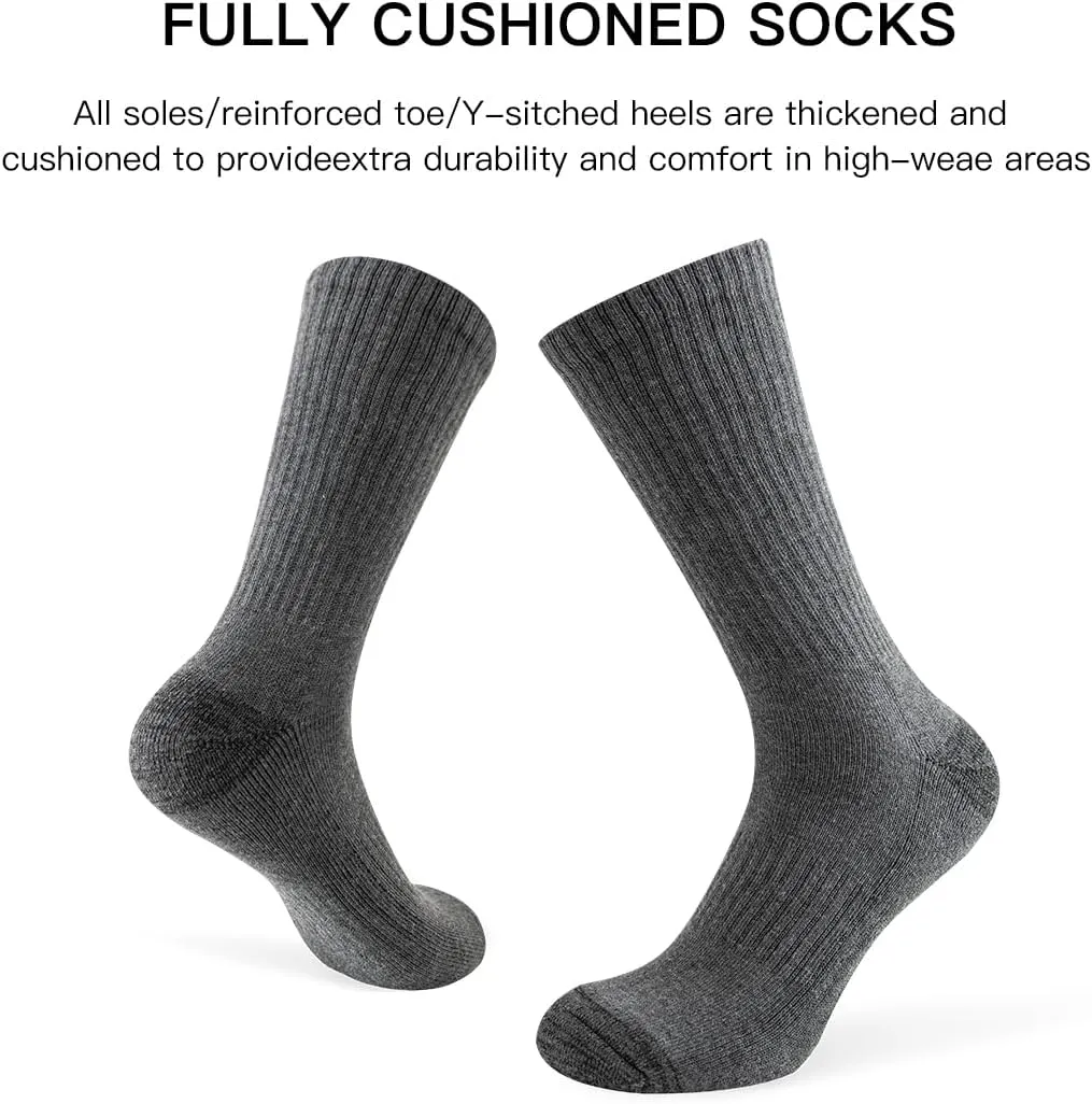 JOYNÉE 8 Pairs Mens Crew Cushion Socks Work Athletic Running Socks Casual Breathable Socks for Men,Sock Size:10-13