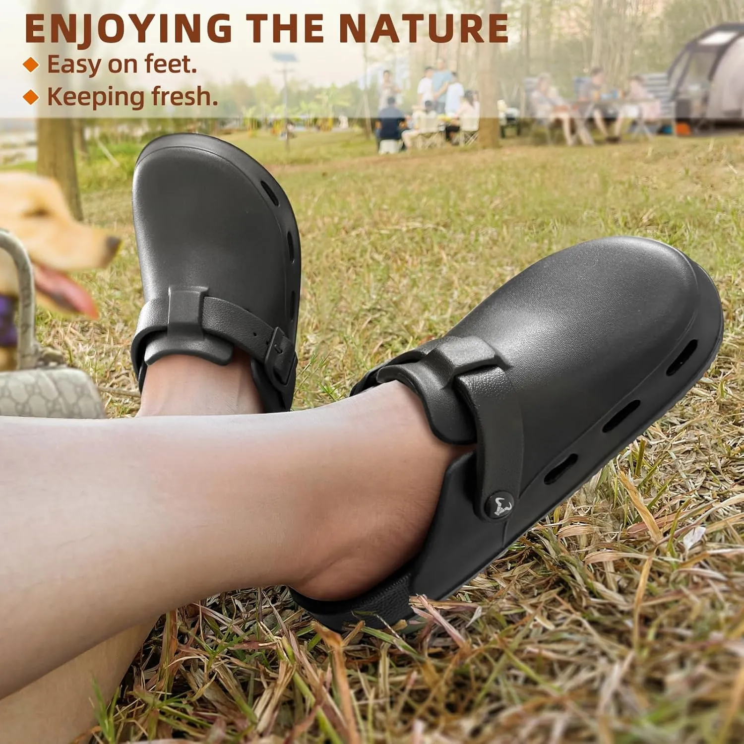 KEMISANT Men Clogs, Adjustable Sandals Slip-on Water Shoes Unisex with Cushioned Footbed,Comfortable Lightweight