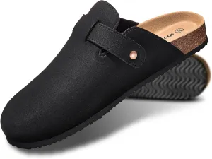KEMISANT Men Clogs-Comfortable Suede Mules Slippers Sandals Nurse Potato Shoes Unisex-Cushioned Cork-Footbed