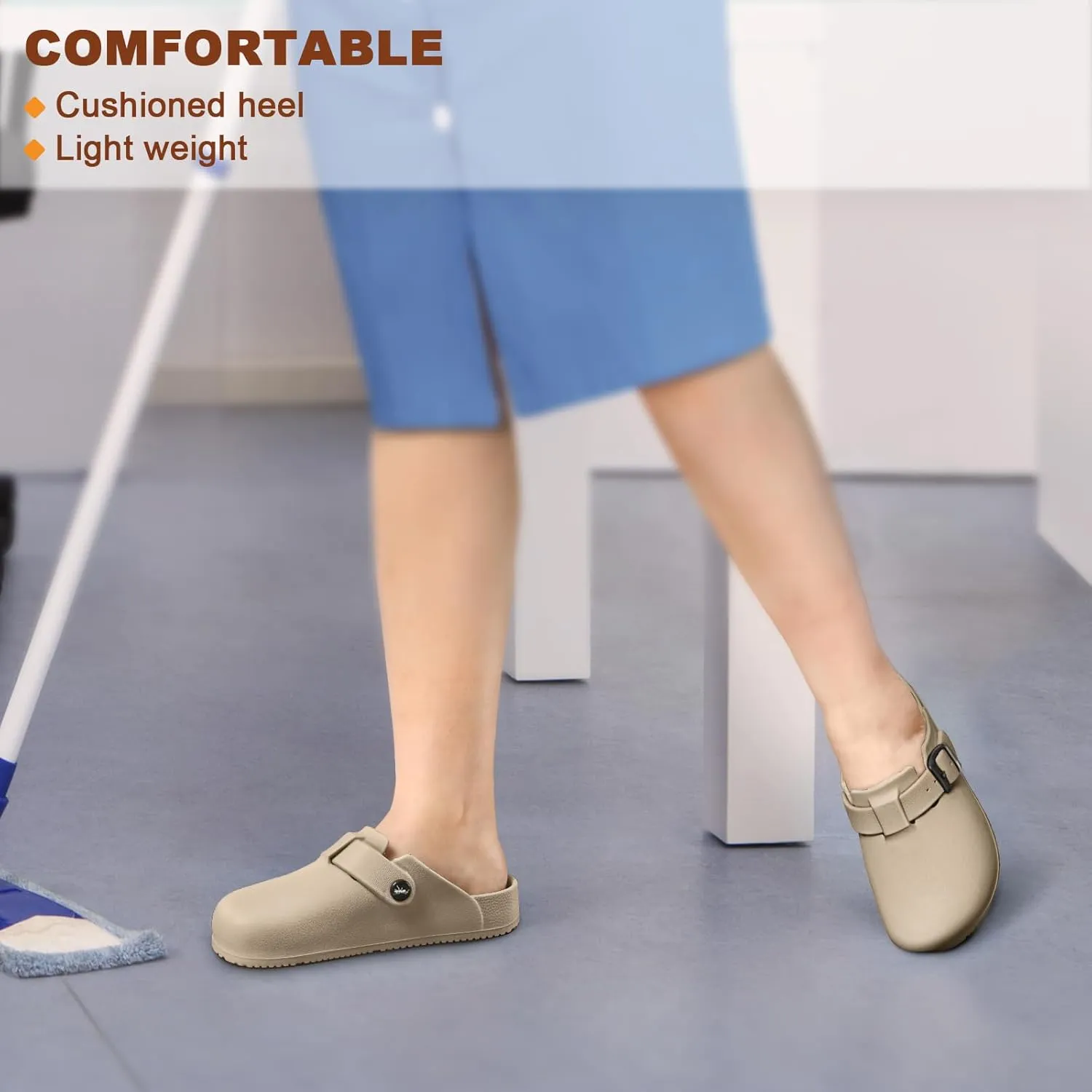 KEMISANT Women Clogs,Comfortable Mules Sandals Slippers Nurse Garden Shoes Unisex for Men Cushioned Support