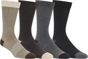 Kenneth Cole Mens 4 Pair Pack Classic Comfort Multicolor Assorted Easy Care Dress Socks