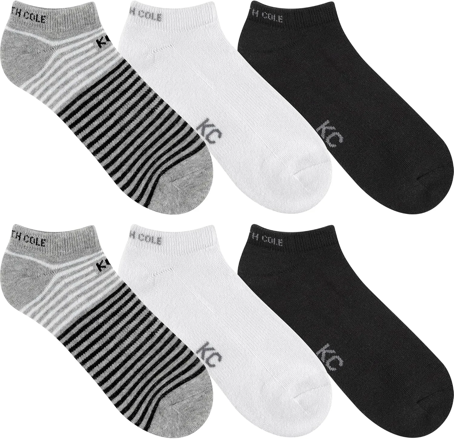 Kenneth Cole Womens 6 Pair Pack Modern Multicolor Assorted Easy Care No Show Anklet Low Cut Socks