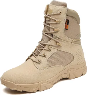Kervaky Men's Tactical Boots, lightweight, easy to wear, side zipper, outdoor, military boot, tactical boots for men