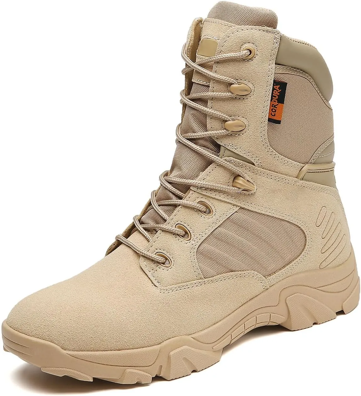 Kervaky Men's Tactical Boots, lightweight, easy to wear, side zipper, outdoor, military boot, tactical boots for men