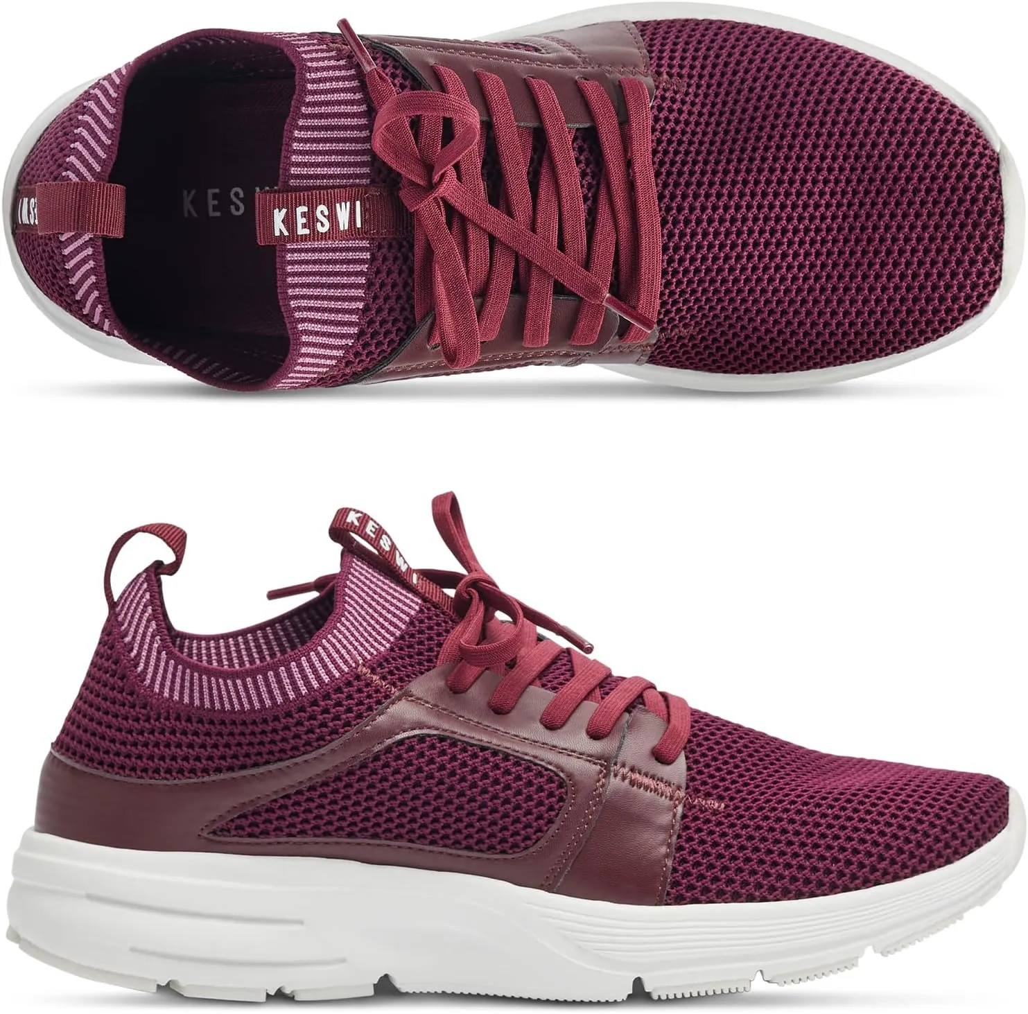 KESWI Athletic Lace Up Shoe with Removable Insole – Slip Resistant, Eco-Friendly Footwear – Work Shoes, Nurse Shoes