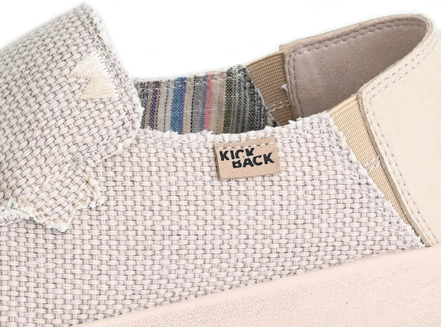 Kickback Barbeach Canvas Mens Slip On Loafers - Lightweight Canvas Slip in Shoes - with Leather Lined Memory Foam Insoles - Mens Casual Slip on Summer Shoes - Machine Washable