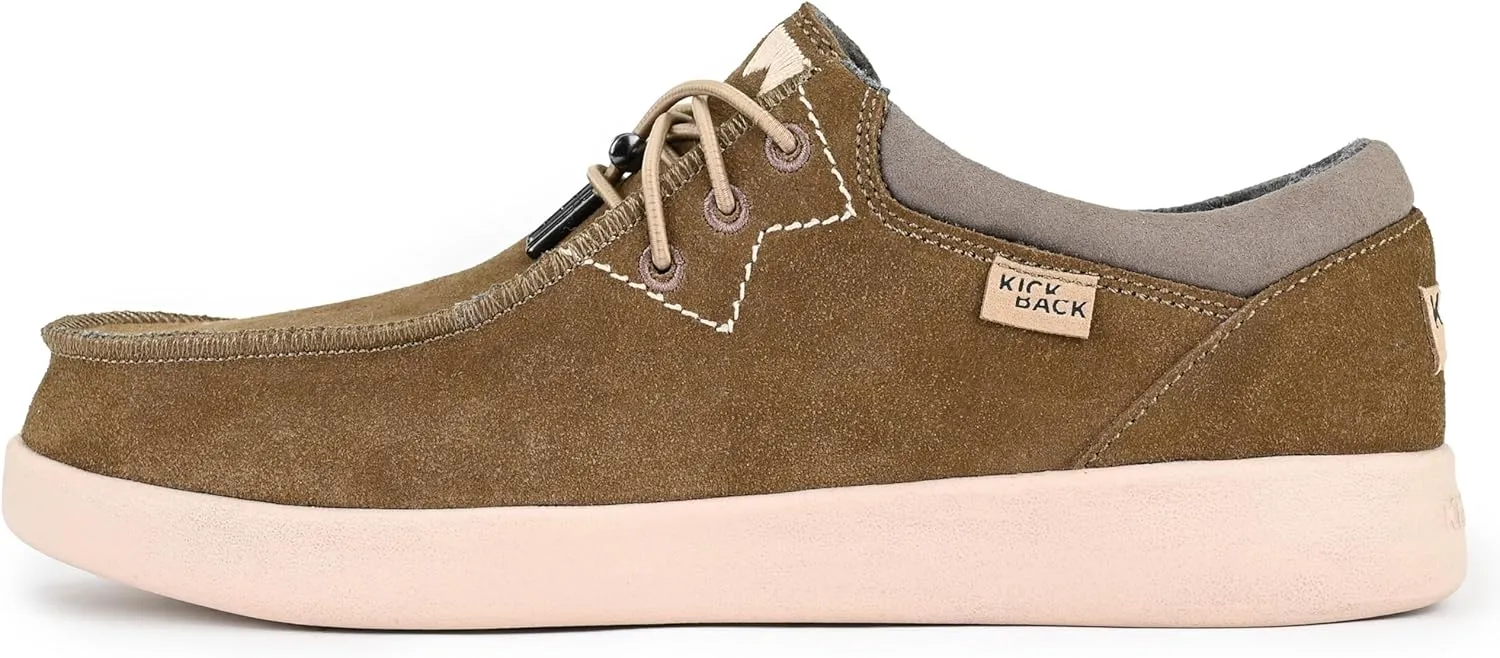 Kickback Haven Suede - Men's Loafers & Moccasins - Lightweight Lace Up Mens Smart Casual Shoes - All Day Comfort Mens Leather Shoes - Men's Slip On Shoes
