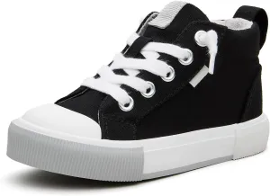 Kids' Cotton Mid-Top Slip-On Sneakers - Casual Canvas Shoes for Girls and Boys
