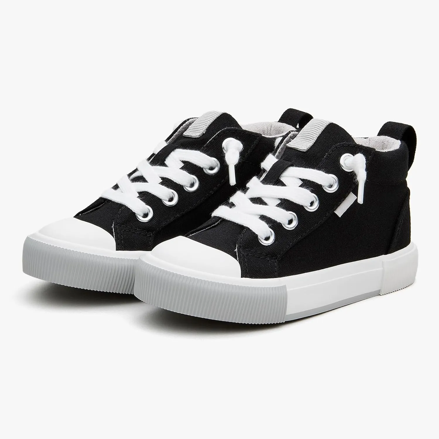 Kids' Cotton Mid-Top Slip-On Sneakers - Casual Canvas Shoes for Girls and Boys