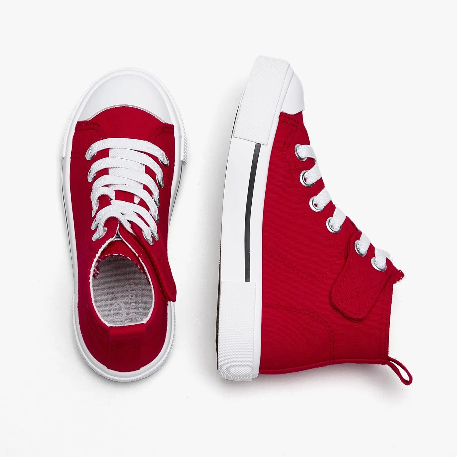 Kids High-Top Slip-On Sneakers Comfortable Canvas Shoes with Hook Loop Closure for Boys and Girls