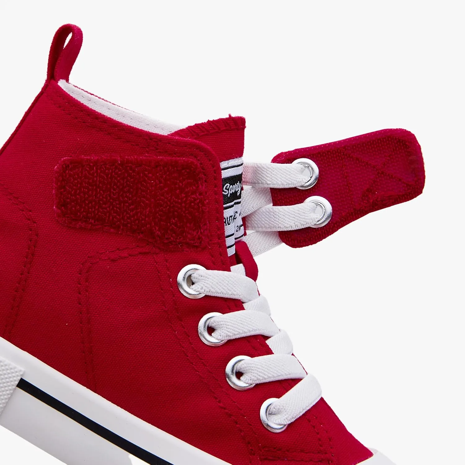 Kids High-Top Slip-On Sneakers Comfortable Canvas Shoes with Hook Loop Closure for Boys and Girls
