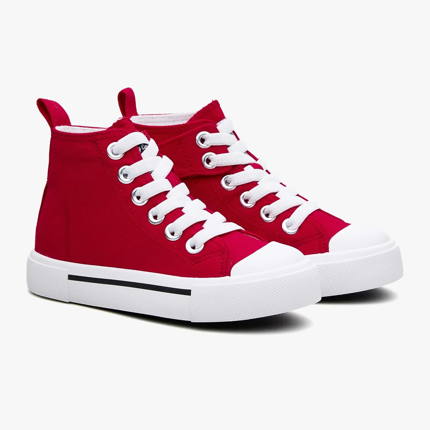Kids High-Top Slip-On Sneakers Comfortable Canvas Shoes with Hook Loop Closure for Boys and Girls