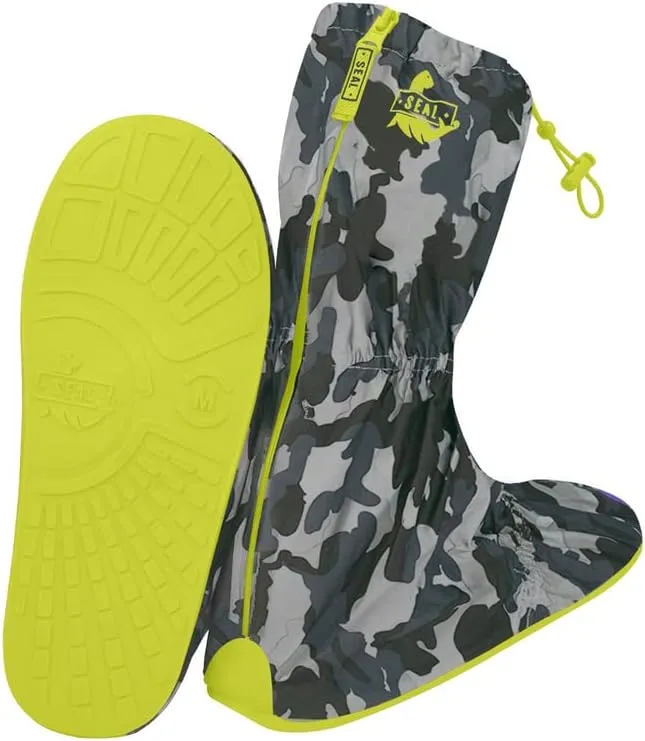 Kids Waterproof Shoe Covers, Reusable Rain Shoe Covers with Slip Resistant Sole, Play in Mud Snow Rain