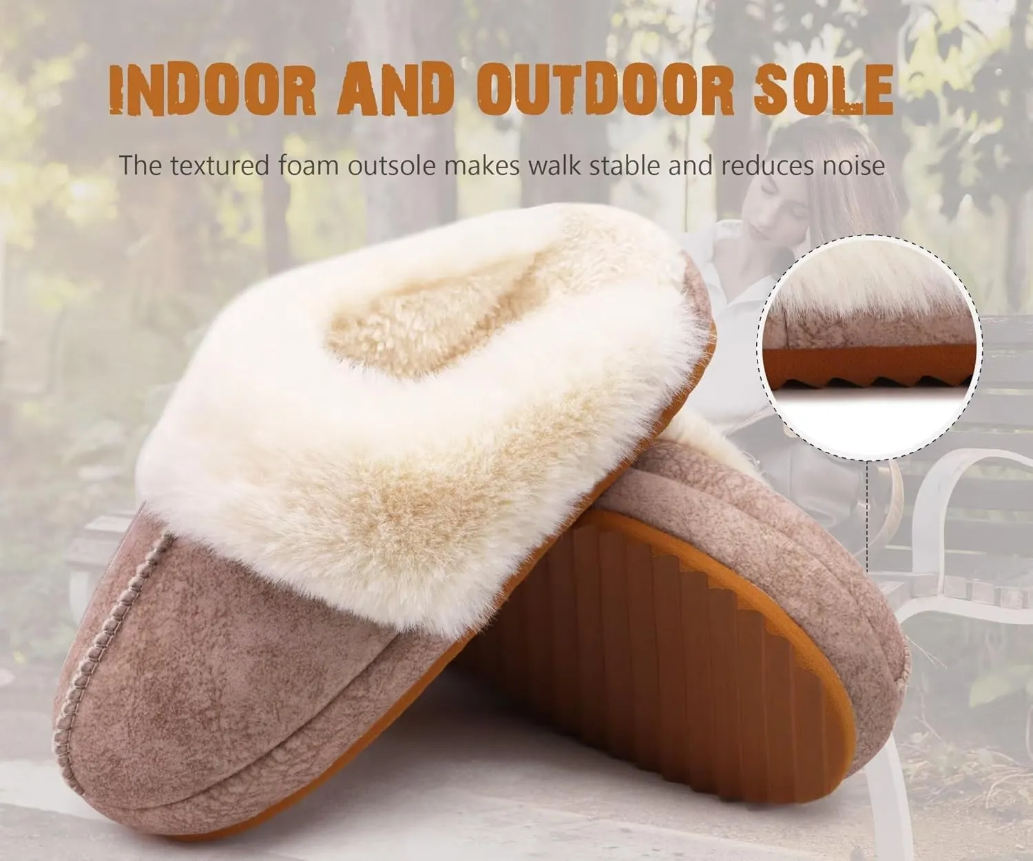 KuaiLu Womens House Platform Slippers Warm Faux Suede Fuzzy Thick Cushioned Yoga Foam Shoes Ladies Slipper Home Lightweight Slip on Indoor Outdoor Non-Slip Hard Sole