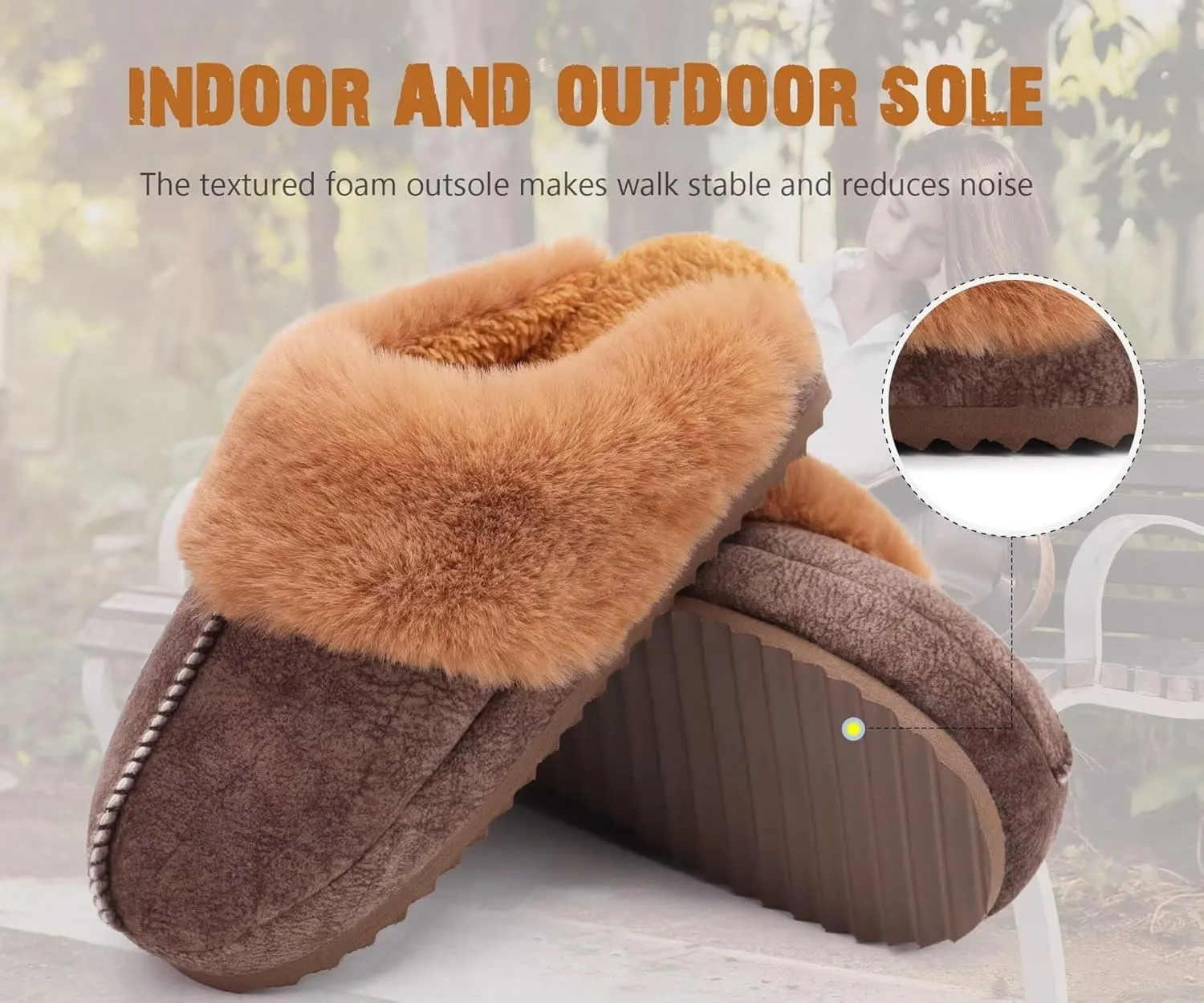 KuaiLu Womens House Platform Slippers Warm Faux Suede Fuzzy Thick Cushioned Yoga Foam Shoes Ladies Slipper Home Lightweight Slip on Indoor Outdoor Non-Slip Hard Sole